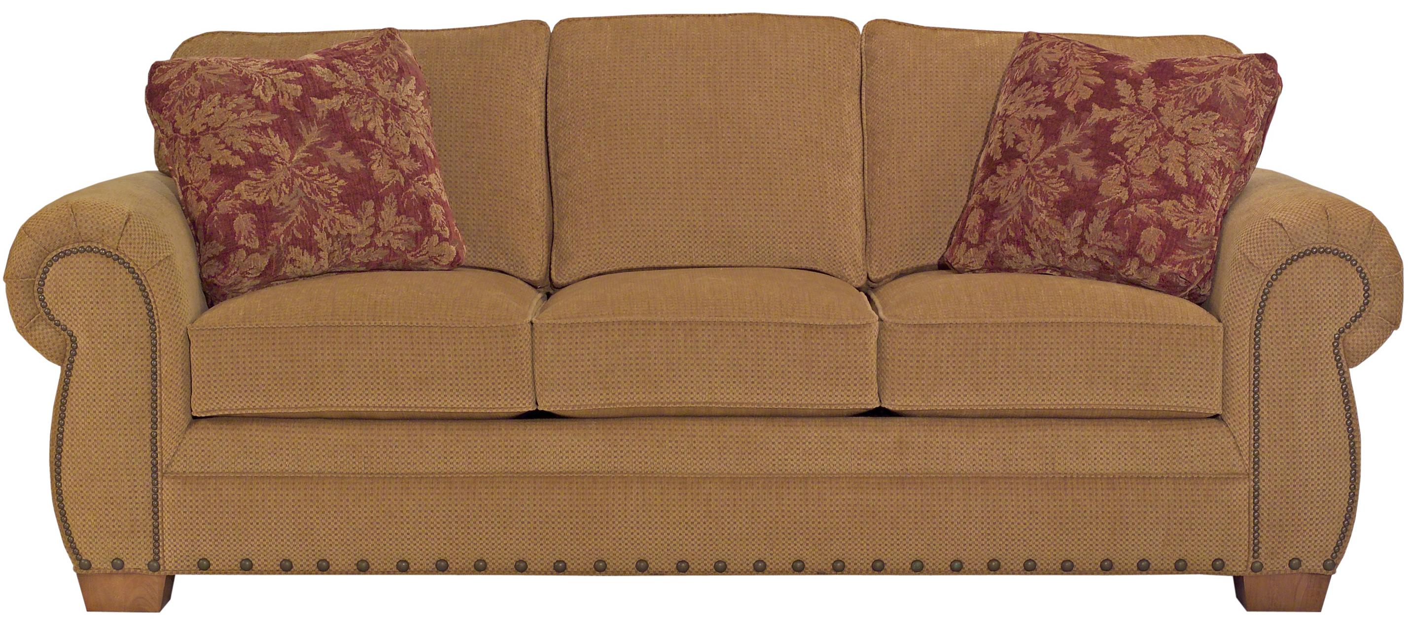 Broyhill Furniture Cambridge Casual Style Sofa with Nail Head Trim